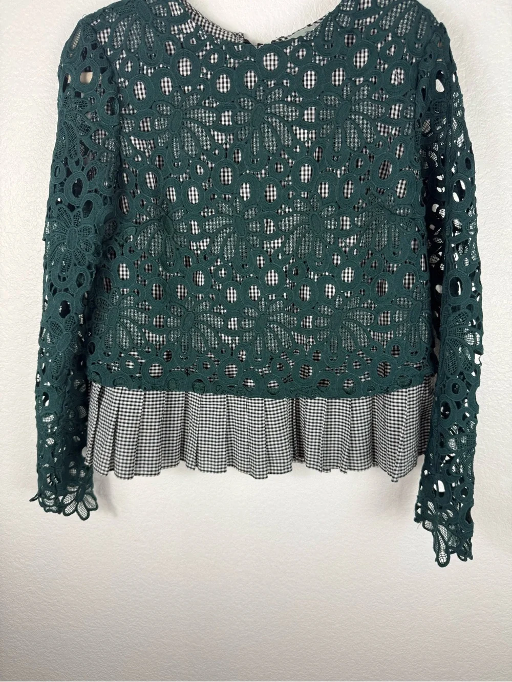 Maeve by Anthropologie Lace Peplum Blouse Size M